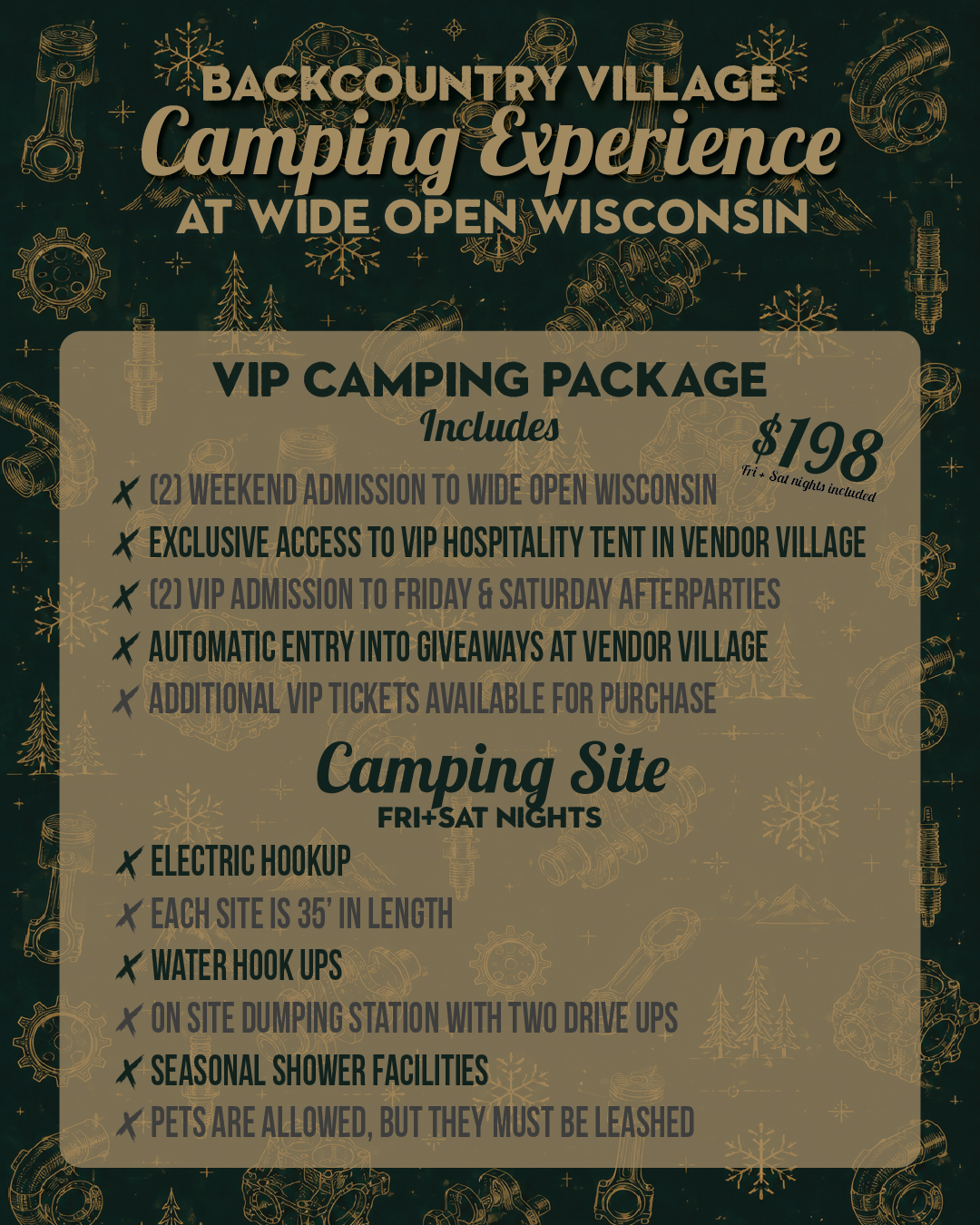 VIP Camping Package - Wide Open Wisconsin